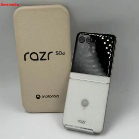 【中古】motorola razr 50d 8GB/256GB ホワイトマーブル M-51E docomo版