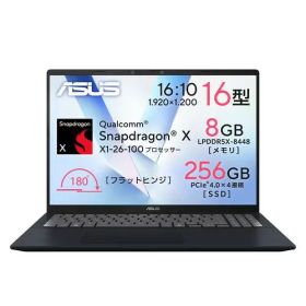 ノートPC Vivobook 16 X1607QA-PU85W [16型 /Snapdragon X /RAM:8GB /SSD:256GB /Windows 11 Home /クワイエットブルー]