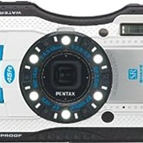 【中古】（非常に良い）PENTAX 防水デジタルカメラ PENTAX WG-3 ホワイトブルー 1cmマクロ マクロスタンド付属 LEDライト PENTAX WG-3WHBL 12725