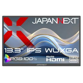 JAPANNEXT JN-MD-IPS133WX 液晶ディスプレイ 13.3型/ 1920×1200/ miniHDMI×1、USB-C×1/ ブラック/ スピーカー有/ 2年保証