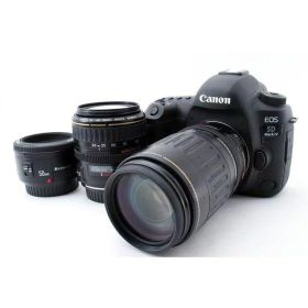 【中古】キヤノン Canon EOS 5D Mark IV 標準&超望遠＆単焦点トリプルレンズセット 美品 付当店保証30日間 人気モデル 高画質 売れ筋