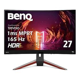 【中古】【39shop】BenQ★MOBIUZ EX2710R 湾曲ゲーミングモニター 27インチWQHD湾曲1000R165Hz 2.1ch treVoloスピーカーVA1msHDRiHDR400高機能スタンドリモコンゲー（良い）