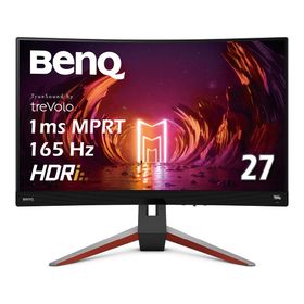 【中古】【非常に良い】BenQ MOBIUZ EX2710R 湾曲ゲーミングモニター (27インチ/WQHD/湾曲1000R/165Hz 2.1ch treVoloスピーカー/VA/1ms/HDRi/HDR400/高機能
