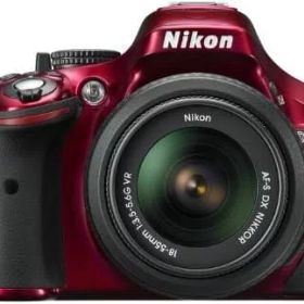 【中古】 Nikon デジタル一眼レフカメラ D5200 レンズキット AF-S DX NIKKOR 18-55mm f/3.5-5.6G VR付属 レッド D5200LKRD 当店保証30日間 人気 ミラーレス 一眼レフ 交換レンズ カメラ