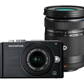 【中古】 OLYMPUS ミラーレス一眼 PEN Lite E-PL3 ダブルズームキット ブラック E-PL3 DZKIT BLK