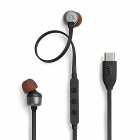 JBL TUNE310C USB Type-C 接続 イヤホン 96kHz/24bit DAC内蔵/通話可能マイク付き3ボタンリモコン/フラットケーブル/3種のプリセットイコライザー搭載/ハイレゾ/9mm径ダイナミックドライバー/ブラック/JBLT310