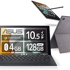 【中古】【39shop】ASUS★Chromebook クロームブック Detachable CM3 10.5インチ 2in1 タブレット 日本語キーボード 重量506g ペン ミネラルグレー CM3000DVA-HT0019（非常に良い）