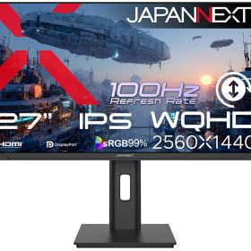 JAPANNEXT｜ジャパンネクスト 液晶ディスプレイ(27型/IPS(ADS)/WQHD 2560×1440/100Hz/8ms)(ブラック) JN-IPS27Q3-HSP