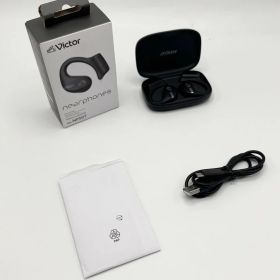 【中古 動作確認済】 JVC ケンウッド Victor HA-NP50T-BA ワイヤレスイヤホン Bluetooth オープンイヤー ブラック 音楽鑑賞 運動 ランニング 通勤 通学 耳 イヤー イヤホン 音質 没入感 集中 音 使いやすい ジムリラックス 小さい