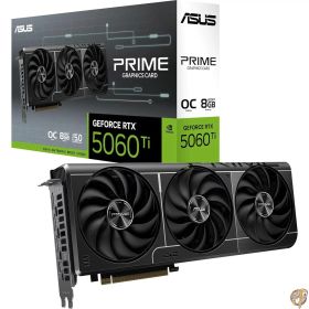 【5日最大2000円クーポン】ASUS SFF-Ready Prime GeForce RTX 5060 Ti 8GB GDDR7 OCエディショングラフィックスカード (PCIe 5.0、8GB GDDR7、HDMI/DP 2.1、2.5スロット、Axial-techファン、デュアルBIOS)。