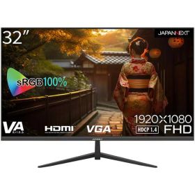 【納期約3週間】JAPANNEXT デスクワーク液晶モニター JN-V32FLFHD | 32型 | 1920x1080 | 75Hz | 250cd/m2 | 4000:1 | 半光沢 | VA JNV32FLFHD