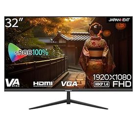 【中古】JAPANNEXT 32インチ モニター フルHD 1920x1080解像度 VA ディスプレイ (HDMI/スピーカー内蔵/VESA対応/ブルーライトカット) JN-V32FLFHD
