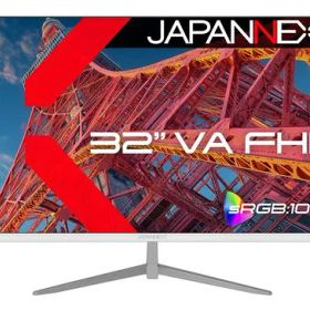 JAPANNEXT 32インチ VAパネル搭載 フルHD(1920x1080)解像度 ホワイトカラー液晶モニター JN-V32FLFHD-W HDMI VGA sRGB:100% ケーブル(ホワイト)同梱 【2年保証】