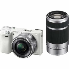 【中古】ソニー SONY ミラーレス一眼 α6000 ホワイト ダブルズームレンズキット E PZ 16-50mm F3.5-5.6 OSS + E 55-210mm F4.5-6.3 OSS ホワイト ILCE-6000Y W カメラ 中古 人気 おすすめ 高画質