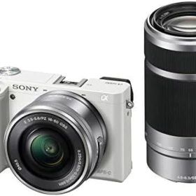 【中古】 ソニー ミラーレス一眼 α6000 ダブルズームレンズキット E PZ 16-50mm F3.5-5.6 OSS + E 55-210mm F4.5-6.3 OSS ホワイト ILCE-6000Y W 当店保証30日間 人気 ミラーレス 一眼