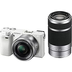 【中古】ソニー ミラーレス一眼 α6000 ダブルズームレンズキット E PZ 16-50mm F3.5-5.6 OSS + E 55-210mm F4.5-6.3 OSS ホワイト ILCE-6000Y W