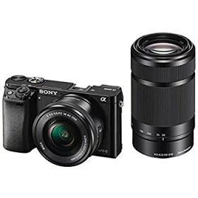 【中古】SONY ミラーレス一眼 α6000 ダブルズームレンズキット E PZ 16-50mm F3.5-5.6 OSS + E 55-210mm F4.5-6.3 OSS ブラック ILCE-6000Y B 9jupf8b