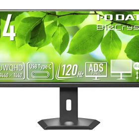 アイオーデータ LCD-CWQ341SDB-F ワイド液晶ディスプレイ 34型/ 3440×1440/ HDMI、DisplayPort、USB Type-C/ ブラック/ スピーカー：なし/ アスペクト比21：9の超ワイドモデル/ 「5年保証」UWQHD＆65W給電