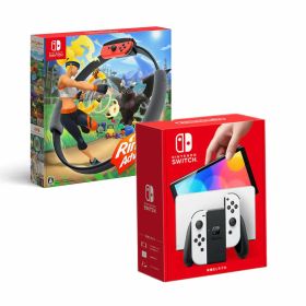 【8/05.8/10限定！お買い物マラソン×5のつく日｜ポイント最大49.5倍】☆2点セット☆Nintendo Switch 有機EL ホワイト +リングフィット 任天堂【送料無料】【即日発送、土、祝日発送 】