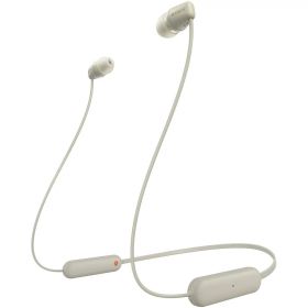 ソニー ワイヤレスイヤホン WI-C100:Bluetooth対応/25時間スタミナ/IPX4防滴/DSEE搭載 ベージュ WI-C100 CZ 小
