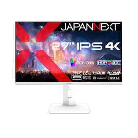 JAPANNEXT IPSパネル搭載 4K液晶モニター HDMI DisplayPort USB-C(最大65W給電) sRGB：100％ ［27型 / 4K(3840×2160) / ワイド / 60Hz］(2年保証) JN-IPS27U2-HSPC6-W