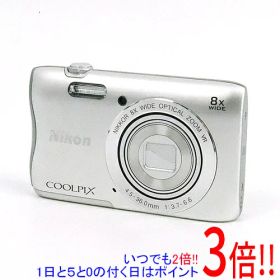 【中古】Nikon デジカメ COOLPIX S3700 シルバー/2005万画素 液晶画面いたみ 元箱あり