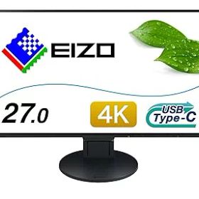 【中古】(良い)EIZO FlexScan 27.0インチ ディスプレイモニター (4K UHD/IPSパネル/ノングレア/ブラック/USB Type-C搭載/&無輝点保証) EV2785-BK