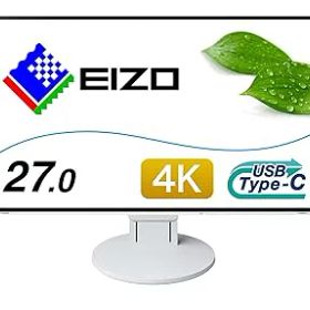 【中古】EIZO FlexScan 27.0インチ ディスプレイモニター (4K UHD/IPSパネル/ノングレア/ホワイト/USB Type-C搭載/5&無輝点保証) EV2785-WT