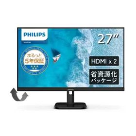 【送料無料】PHILIPS(ディスプレイ) 液晶ディスプレイ 27型/3840×2160/DisplayPort、HDMI/ブラック/スピーカー：あり/5年間フル保証/省資源化パッケージ 27E1N1800A/11