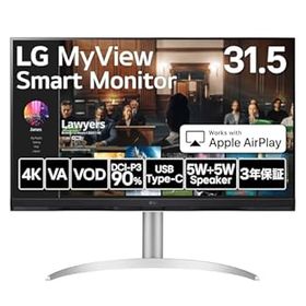 【中古】(非常に良い)LG スマートモニター ／ 32SQ730S-W 31.5インチ／作業効率アップ、ビジネス、映画、VOD視聴／ 4K ／ webOS22搭載 ／ VA／アンチグレア／AirPlay