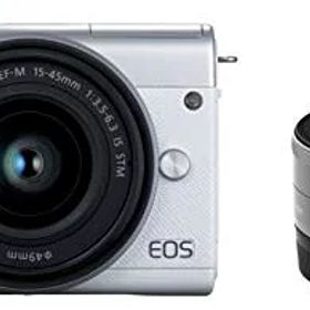 【中古】「非常に良い」Canon ミラーレス一眼カメラ EOS M200 ダブルレンズキット ホワイト EOSM200WH-WLK