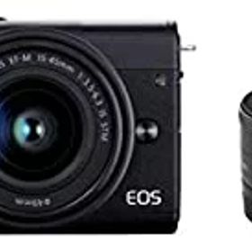 【中古】【39shop】Canon★ミラーレス一眼カメラ EOS M200 ダブルレンズキット ブラック EOSM200BK-WLK（良い）