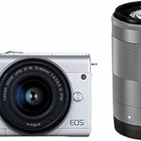 【中古】【39shop】Canon★ミラーレス一眼カメラ EOS M200 ダブルズームキット ホワイト EOSM200WH-WZK（良い）