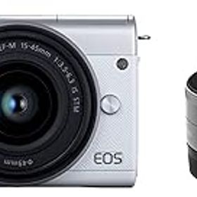 【中古】(非常に良い)Canon ミラーレス一眼カメラ EOS M200 ダブルレンズキット ホワイト EOSM200WH-WLK