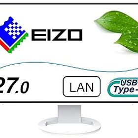 【中古】【39shop】EIZO★FlexScan EV2795-WT 27.0型/2560×1440/フレームレスモニター/アンチグレアIPS/疲れ目軽減/ホワイト/The warranty is valid only in Japan（非常に良い）