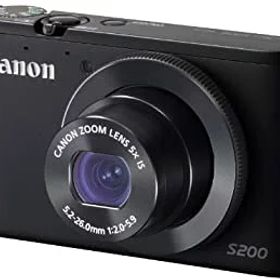 【中古】Canon デジタルカメラ PowerShot S200(ブラック) F値2.0 広角24mm 光学5倍ズーム PSS200(BK)