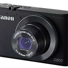 【中古】Canon デジタルカメラ PowerShot S200(ブラック) F値2.0 広角24mm 光学5倍ズーム PSS200(BK)