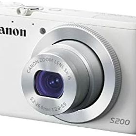 【中古】Canon デジタルカメラ PowerShot S200(ホワイト) F値2.0 広角24mm 光学5倍ズーム PSS200(WH)