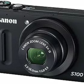 【中古】【39shop】Canon★デジタルカメラ PowerShot S100 ブラック PSS100BK 1210万画素 広角24mm 光学5倍ズーム 3.0型TFT液晶カラーモニター(非常に良い)