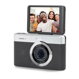 KODAK Pixpro C1 - 超コンパクトデジタルカメラ| 13MP BSI CMOS、4倍ズーム、2.8インチLCDスクリーン、LEDフラッシュ、内蔵バッテリー - ブラック