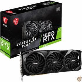 MSI RTX 3080 Ventus 3X Plus 10G OC LHR グラフィックカード、ブラック。