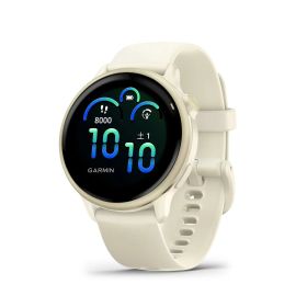 ガーミン vivoactive 6 Bone / Lunar Gold GPS スマートウォッチ GARMIN AMOLED ヘルスケア 睡眠機能 スマートウォッチ vivoactive6 010-02985-31 データ管理も安心 信頼 GARMIN