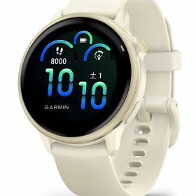ガーミン vivoactive 6 Bone / Lunar Gold 【Suica対応】スマートウォッチ 010-02985-31 [0100298531]【返品種別A】
