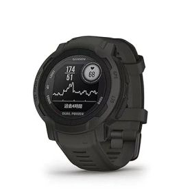 【中古】(非常に良い)GARMIN(ガーミン) Instinct 2 Dual Power Graphite 直径45mm Suica対応 タフネスアウトドア GPS ウォッチ Android／iOS対応【日本正規品】 小