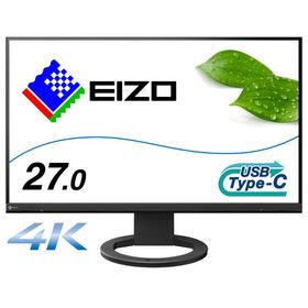 EIZO 液晶ディスプレイ FlexScan （USB Type-C対応 ノートPC給電 疲れ目軽減） ［27型 / 4K(3840×2160) / ワイド］ ブラック EV2740S-