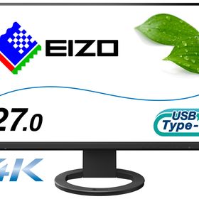 EIZO｜エイゾー EV2740S-BK 液晶ディスプレイ(27型/IPS/4K 3840×2160/6ms/HDMI/DP/USB Type-C/VESA/PBP対応/7年保証)(ブラック)[EV2740S