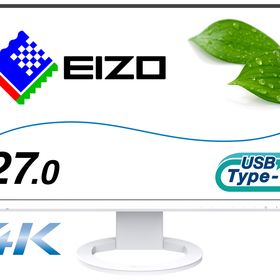 EIZO｜エイゾー EV2740S-WT 液晶ディスプレイ(27型/IPS/4K 3840×2160/6ms/HDMI/DP/USB Type-C/VESA/PBP対応/7年保証)(ホワイト)[EV2740S