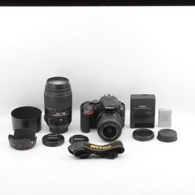 Nikon デジタル一眼レフカメラ D5500 ダブルズームキット ブラック 2416万画素 3.2型液晶 タッチパネルD5500WZBK