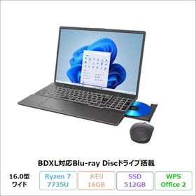 富士通 FMV A77-K3 ノートPC FMVA77K3BY Windows11 Office付 Ryzen 7 7735U 16GB SSD512GB 16.0インチ Blu-ray対応 再生品Aランク