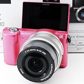 【中古】【39shop】SONY★ミラーレス一眼 α5000 パワーズームレンズキット ピンク ILCE-5000L-P(非常に良い)